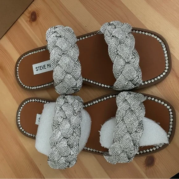 Steve Madden “Newbie Rhinestone Slide Sandal”